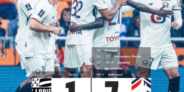 法甲又爆冷！洛里昂1-7里尔：半场崩盘追平队史最惨失利纪录